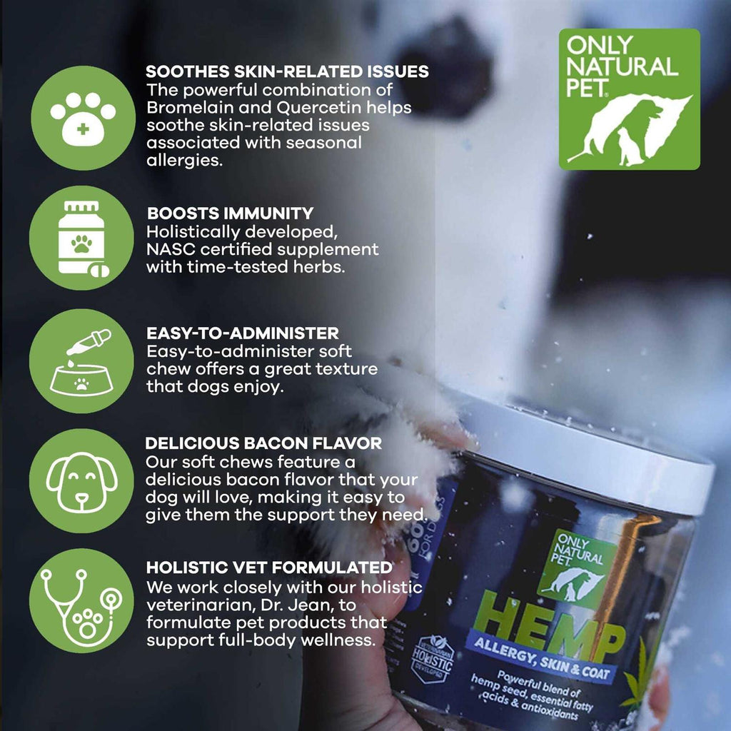 Allergy Skin & Coat Hemp Soft Chews for Pets U1128