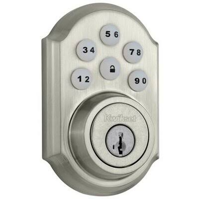 Kwikset 910TRLZW15SMT Traditional SmartCode Electronic Deadbolt with SmartKey Finish: Satin Nickel