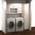 Hampton Bay Shaker Ready to Assemble 82x84x24 in. Laundry Kit with Assembled Wall and Pantry Cabinets in Satin White