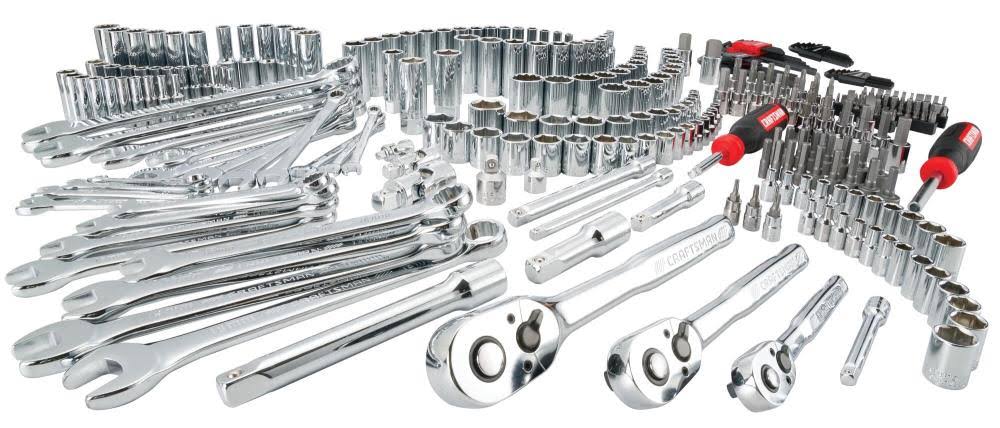 1/4, 3/8 and 1/2 in. Drive Metric and SAE 6 and 12 Point Mechanic's Tool Set 308 pc. I9279