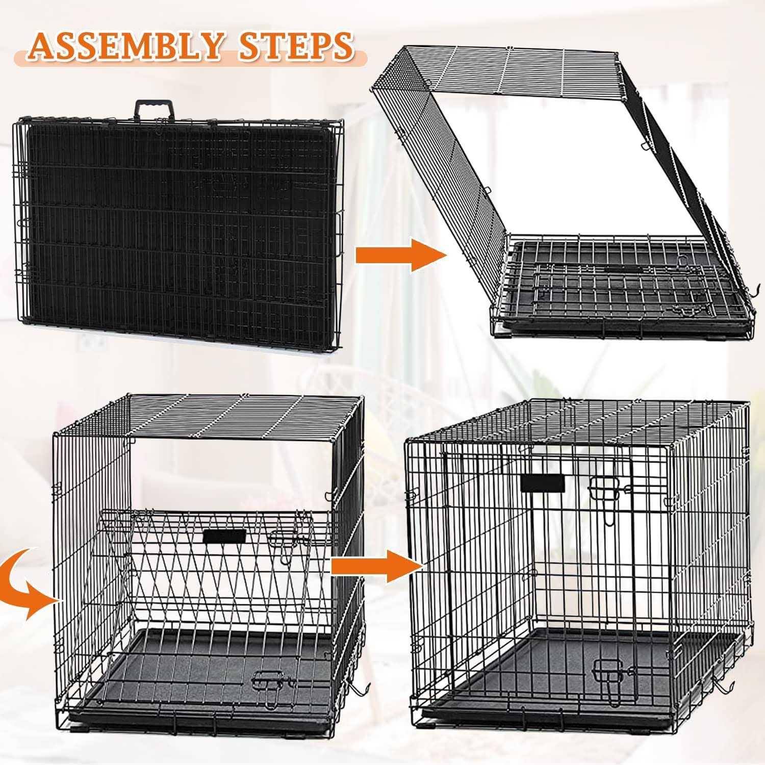 Folding Metal Wire Dog Crate 48 Inch for Large Dogs P4408