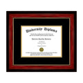 Perfect Cases Single Diploma Frame with Double Matting for 15x22 x 12x22 Tall Diploma with Mahogany with Gold Lip 1 5/8x22 Frame