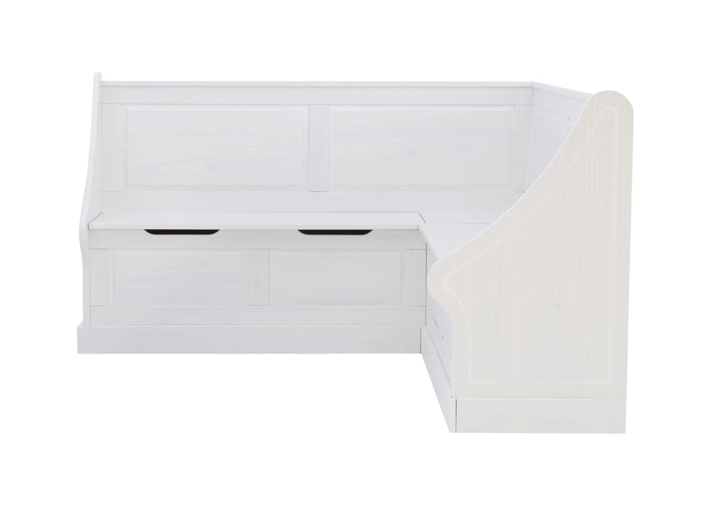 Corner Dining Bench with Storage, Seats 4, White H775