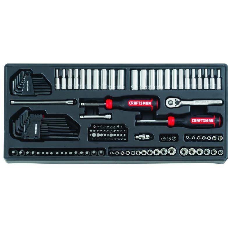 1/4, 3/8 and 1/2 in. Drive Metric and SAE 6 and 12 Point Mechanic's Tool Set 308 pc. I9279
