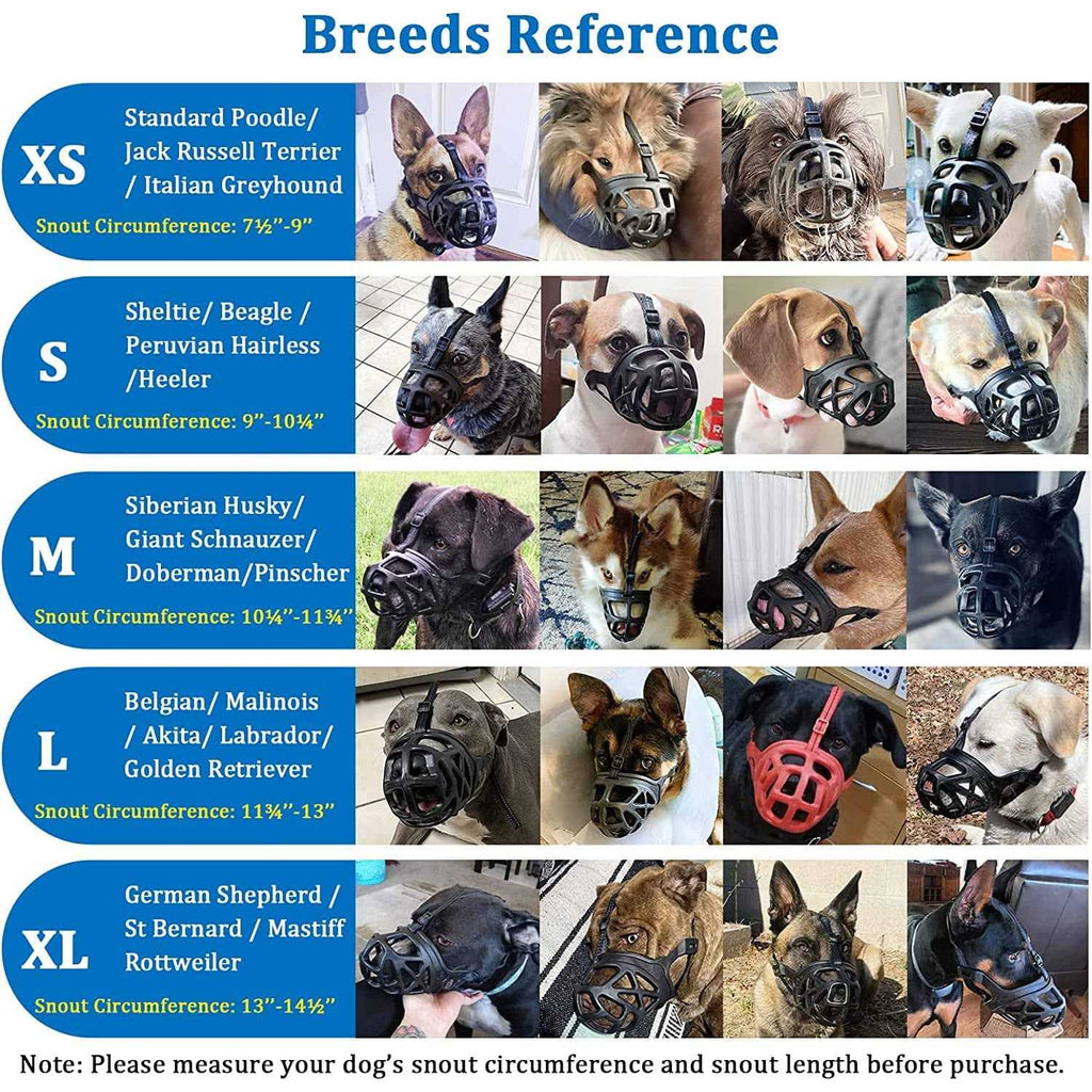 Breathable Basket Dog Muzzle for Small to X-Large Dogs B663