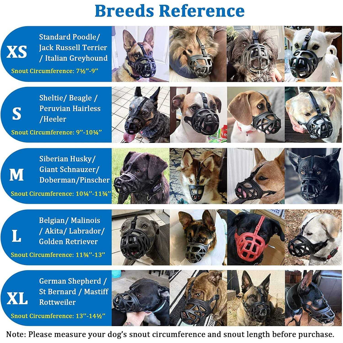 Breathable Basket Dog Muzzle for Small to X-Large Dogs B663