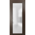 SARTODOORS Lite Glass Sliding Pocket Door / Planum 2102 Chocolate Ash - Brown - 32x22 x 80x22