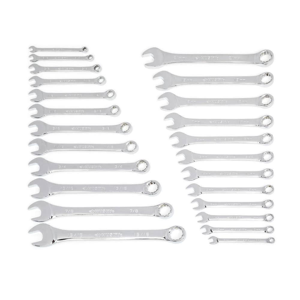 Husky SAE/MM Combination Wrench Set (24-Piece)