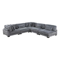 Lexicon Traverse 5-Piece Corduroy Upholstered Modular Sectional in Gray