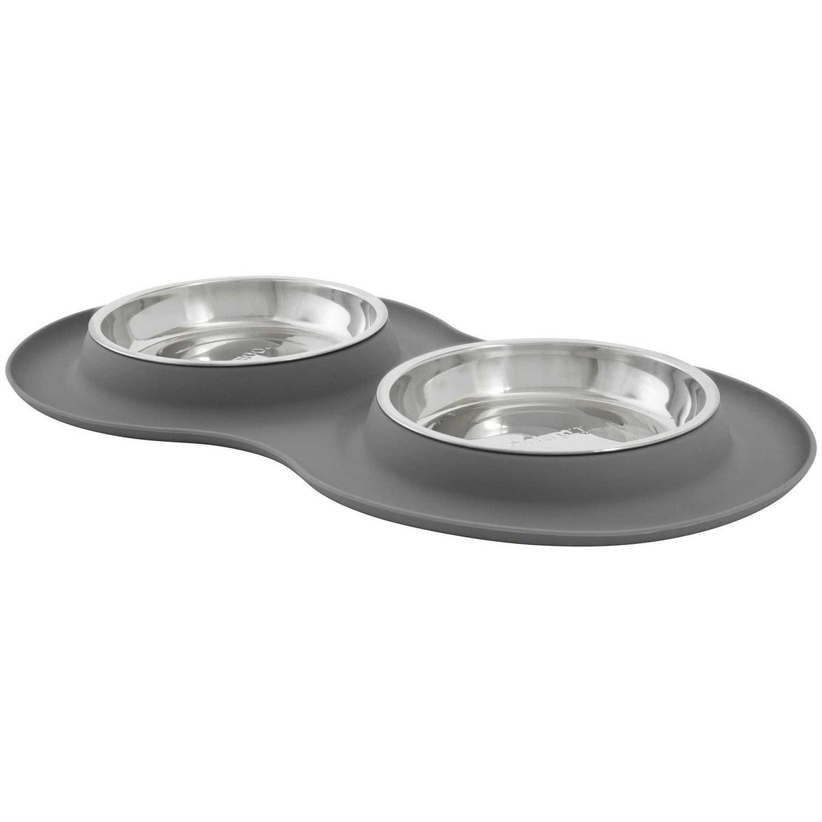 Double Stainless Steel Pet Bowl with Silicone Mat C338872