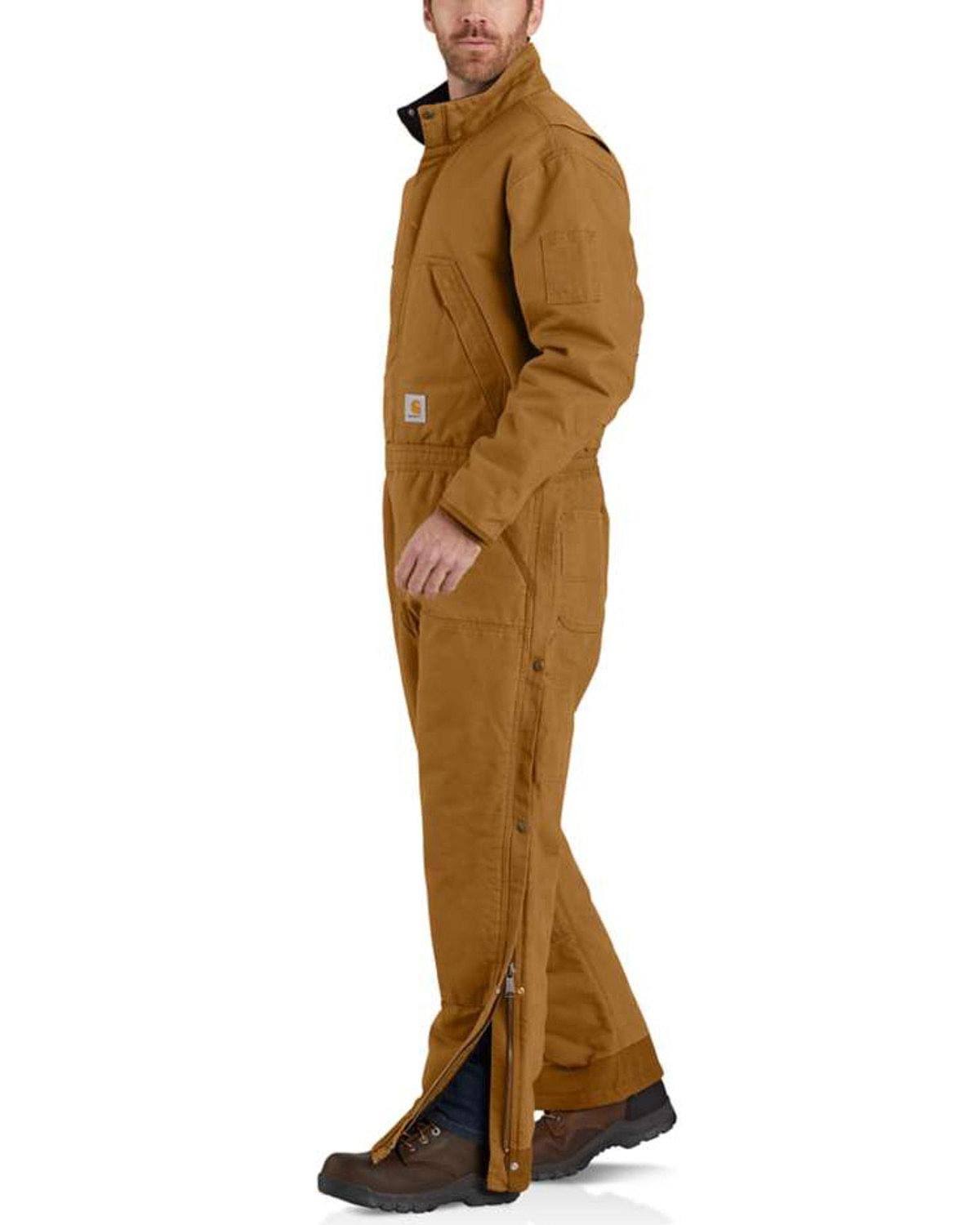 Washed Duck Insulated Coverall Brown Large D1095