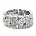 Pre-Owned Cartier Maillon Panthère 3-row K18WG White Gold Ring (Good)