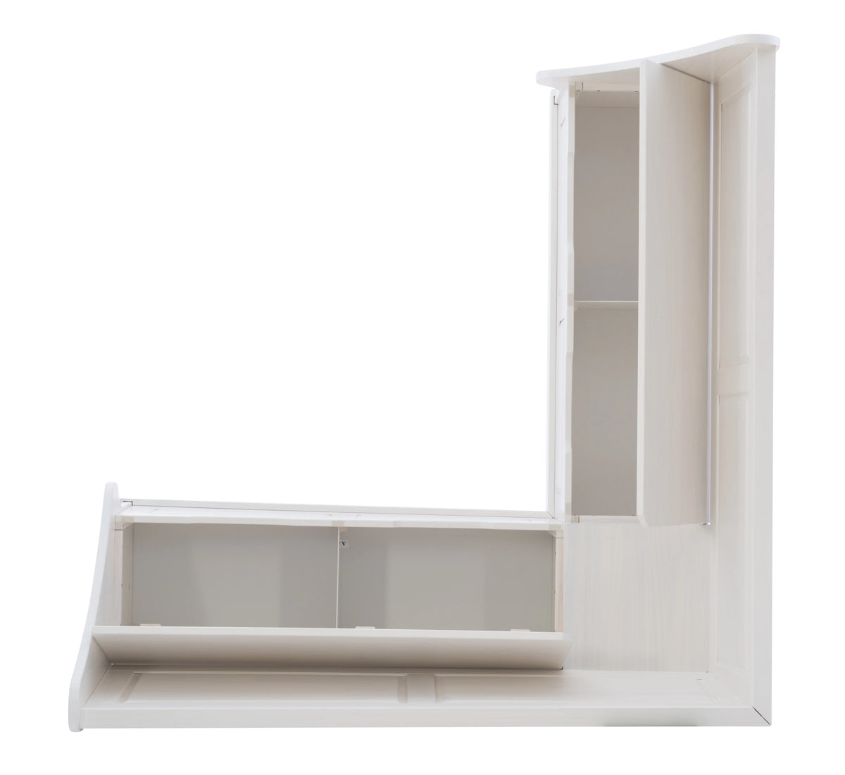 Corner Dining Bench with Storage, Seats 4, White H775