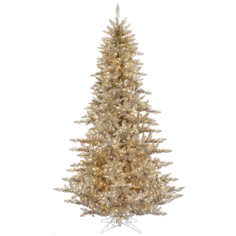 Vickerman 3& Champagne Fir Artificial Christmas Tree with 100 Warm White LED Lights