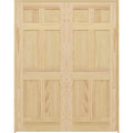 Steves u0026 Sons 60 in. x 80 in. Universal 6-Panel Unfinished Pine Wood Double Prehung Interior French Door with Bronze Hinges