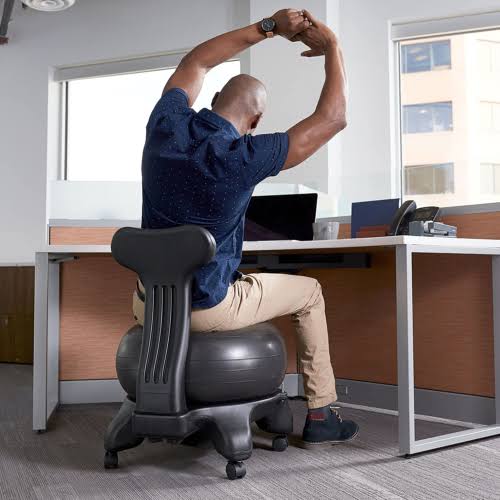 Exercise Ball Chair for Yoga Gym Blue C6657