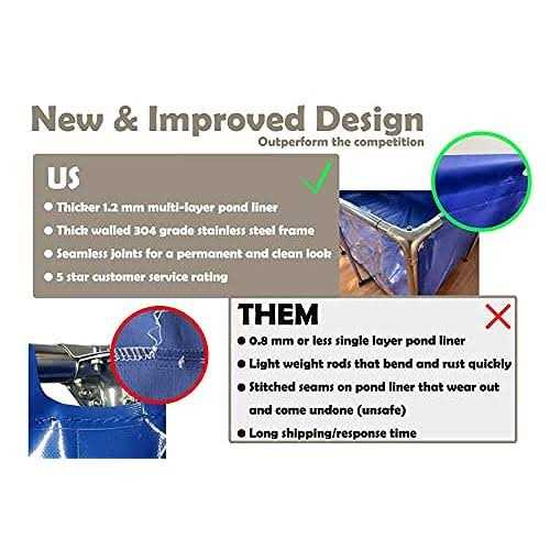 Foldable PVC Fish Pond with Steel Frame and Drain Valve C960