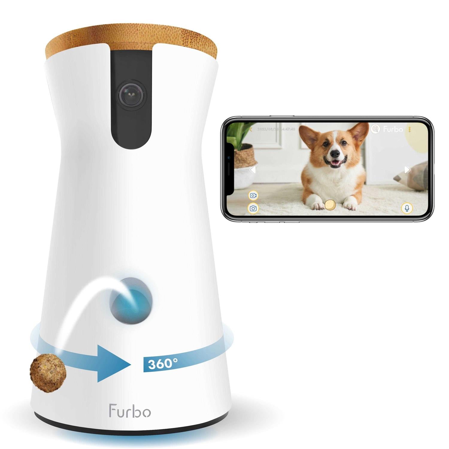 360° Rotating Dog Camera with Wide-Angle View A209256