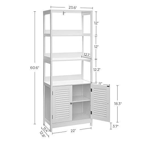 Matte White Freestanding Tall Bathroom Storage Cabinet W309357