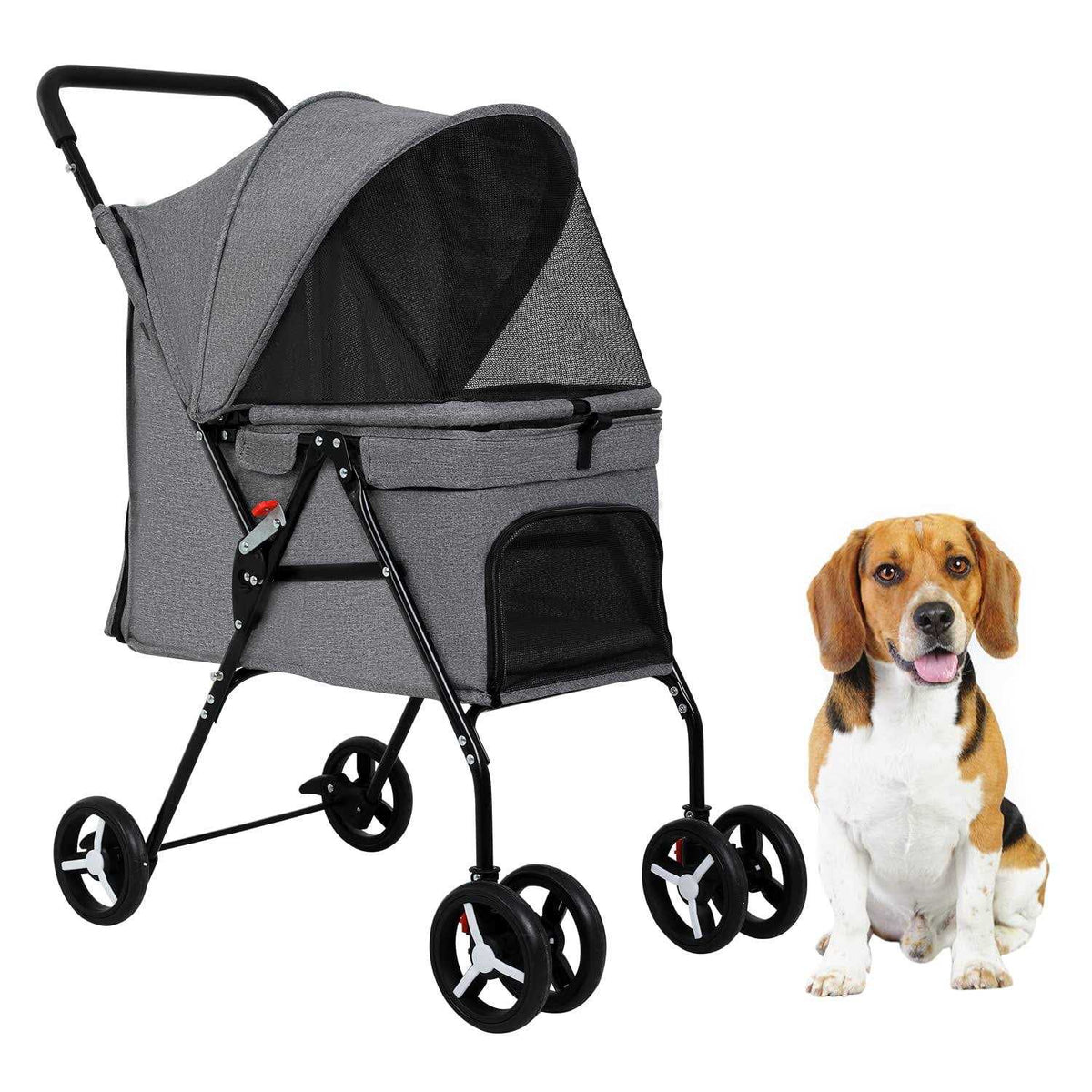 Mesh Foldable Pet Stroller for Travel and Shopping X385789
