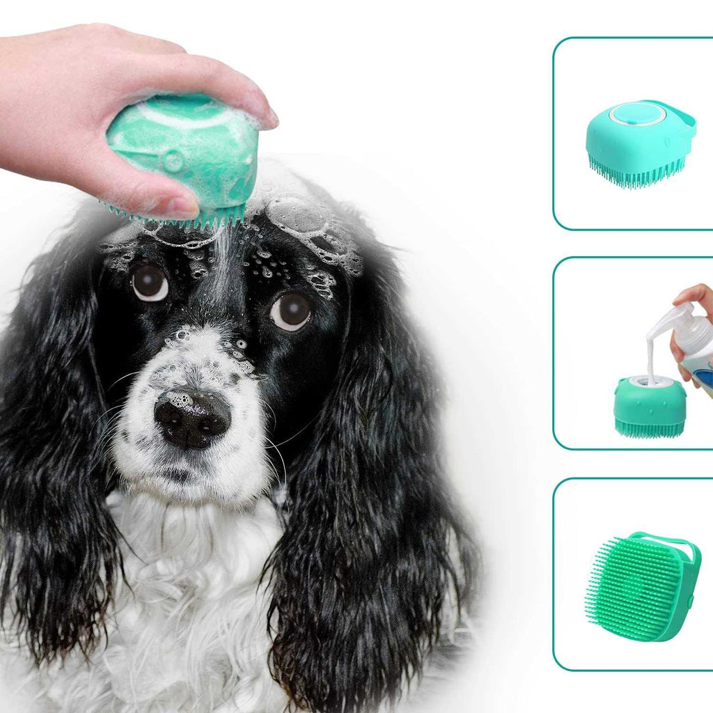 Pet Grooming Bath Massage Brush with Soap Dispenser for Dogs Cats V99612