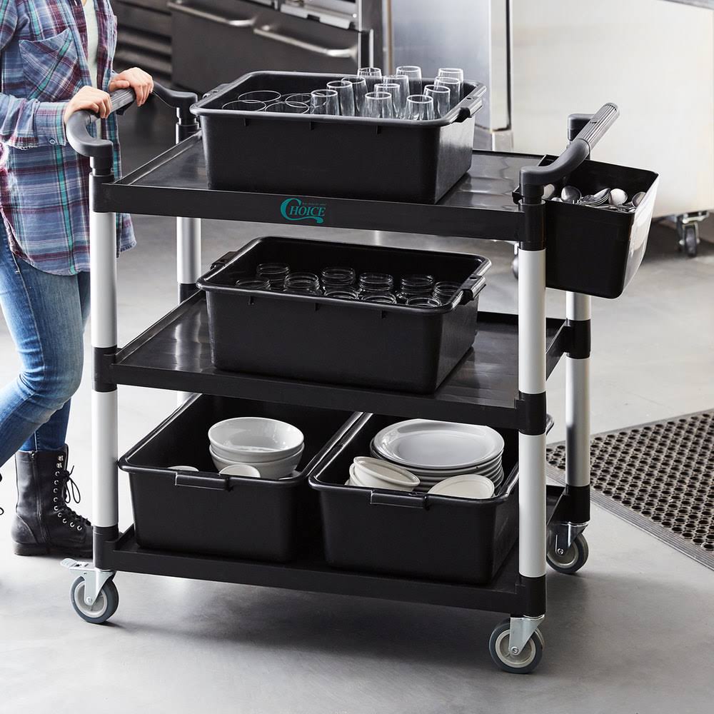 Black Utility Cart with Three Shelves U733245
