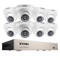 ZOSI 8-Channel 1080p DVR Security Camera System with 8-Wired Dome Cameras