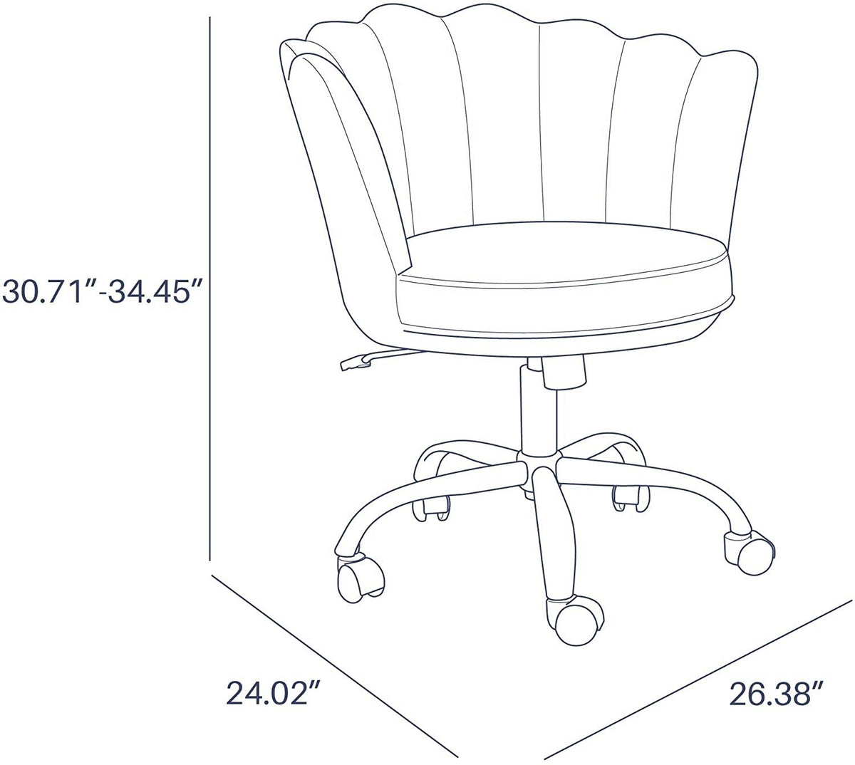 Velvet Swivel Desk Chair Z825