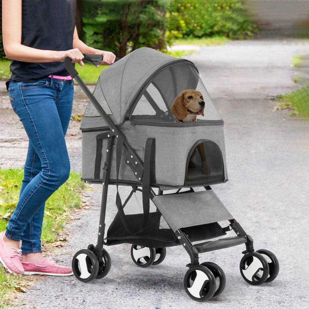 Bestpet 3-in-1Pet Stroller Premium Multifunction Dog Cat with Detachable Carrier &amp;Cup Holder - Pet Supplies online store