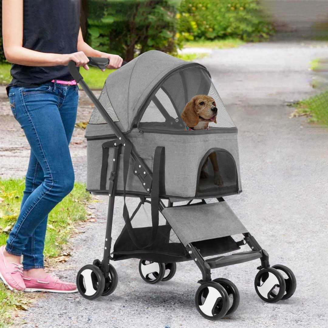 Bestpet 3-in-1Pet Stroller Premium Multifunction Dog Cat with Detachable Carrier &amp;Cup Holder - Pet Supplies online store