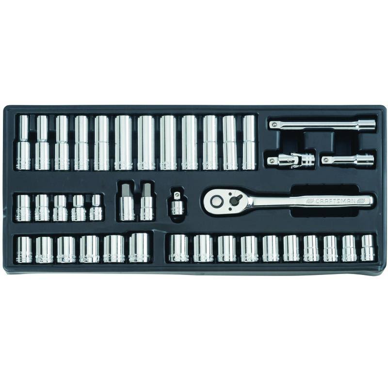 1/4, 3/8 and 1/2 in. Drive Metric and SAE 6 and 12 Point Mechanic's Tool Set 308 pc. I9279