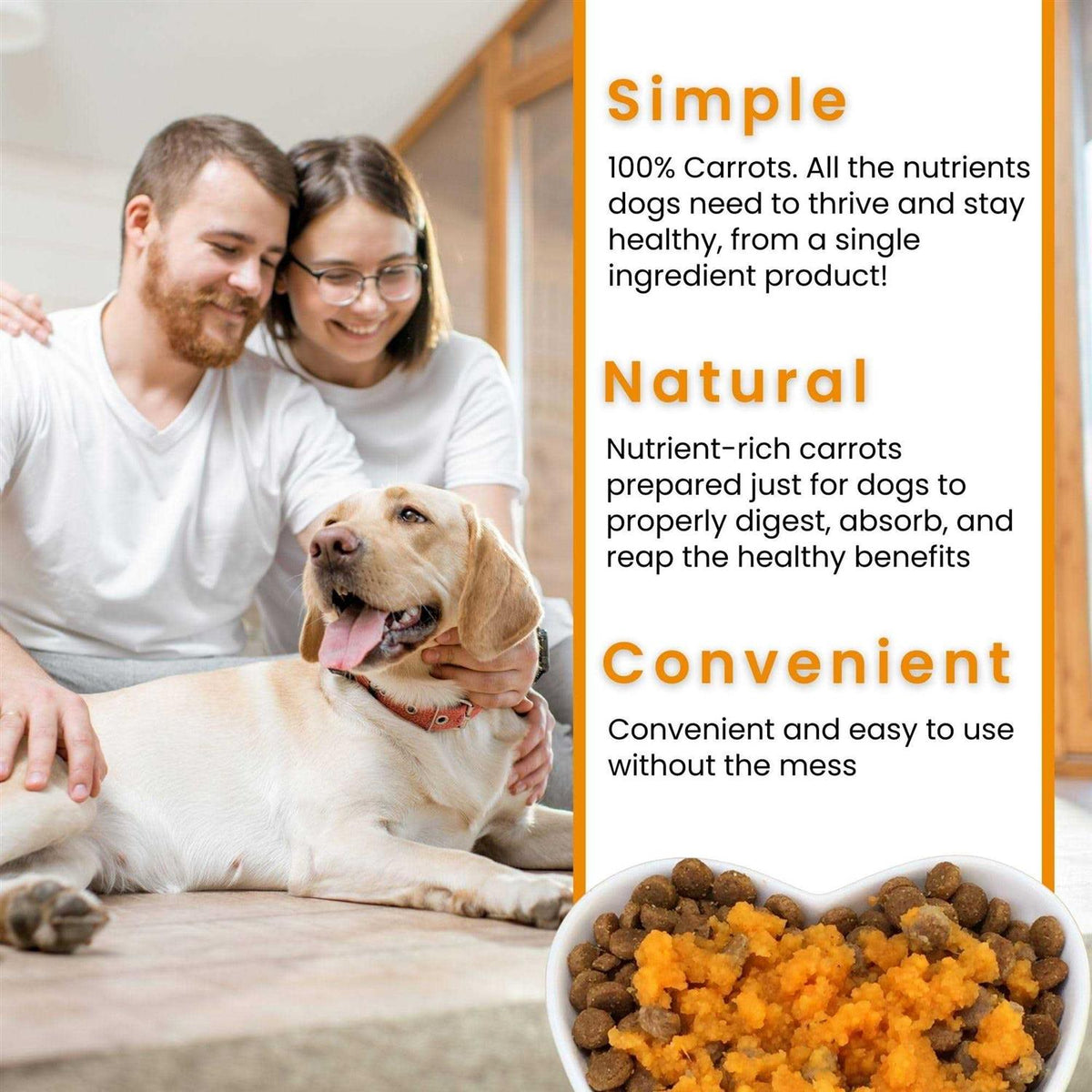 Dehydrated Carrots for Dogs Fiber Supplement Food Topper Y256105