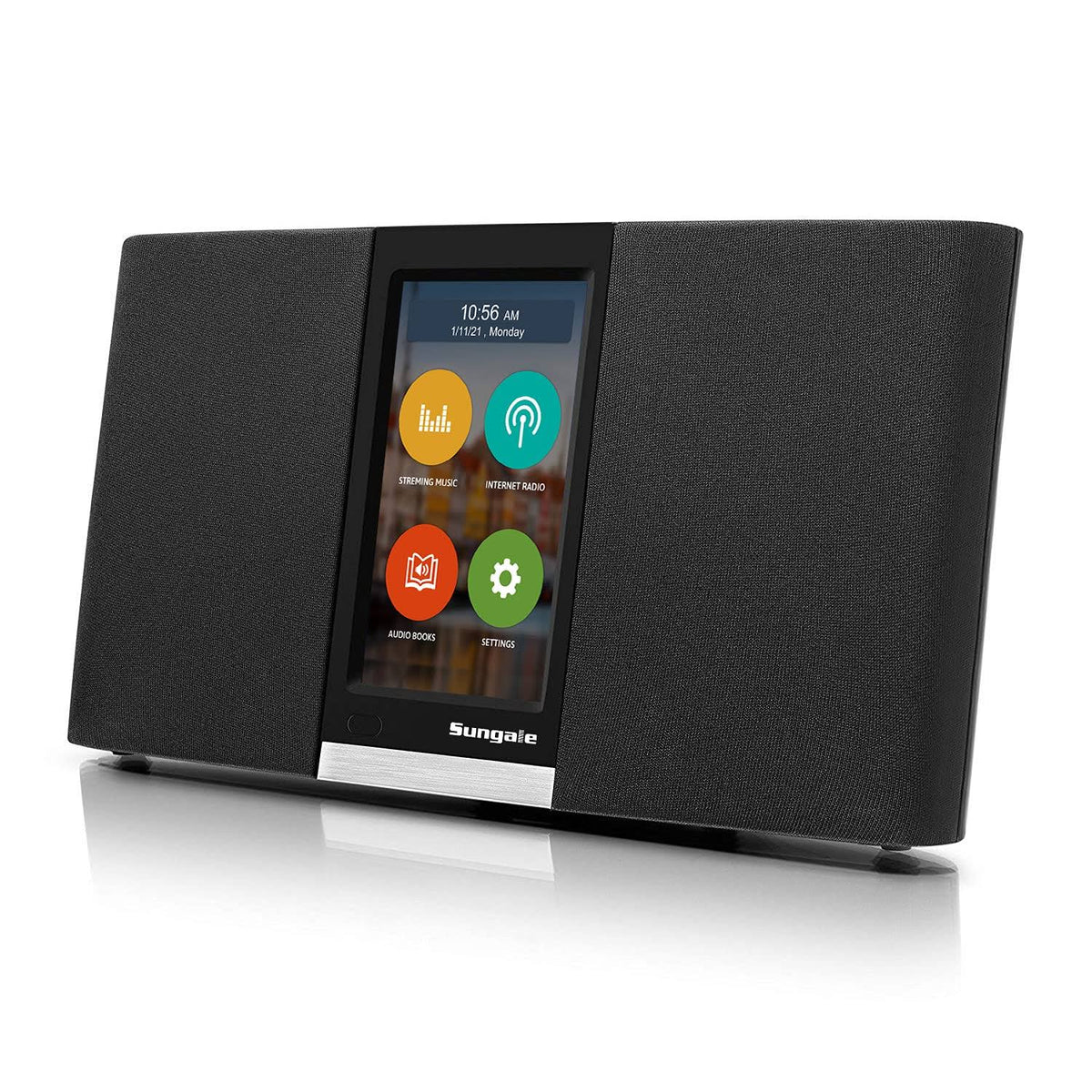 Sungale WiFi Internet Radio w/ 4.3 inch Easy-Operation Touchscreen Listen to Your Favorite Music from Thousands of Internet Radi