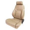 Procar 80-1200-54L Elite Lumbar Series 1200 Seat Vinyl Beige Passenger Side 1969