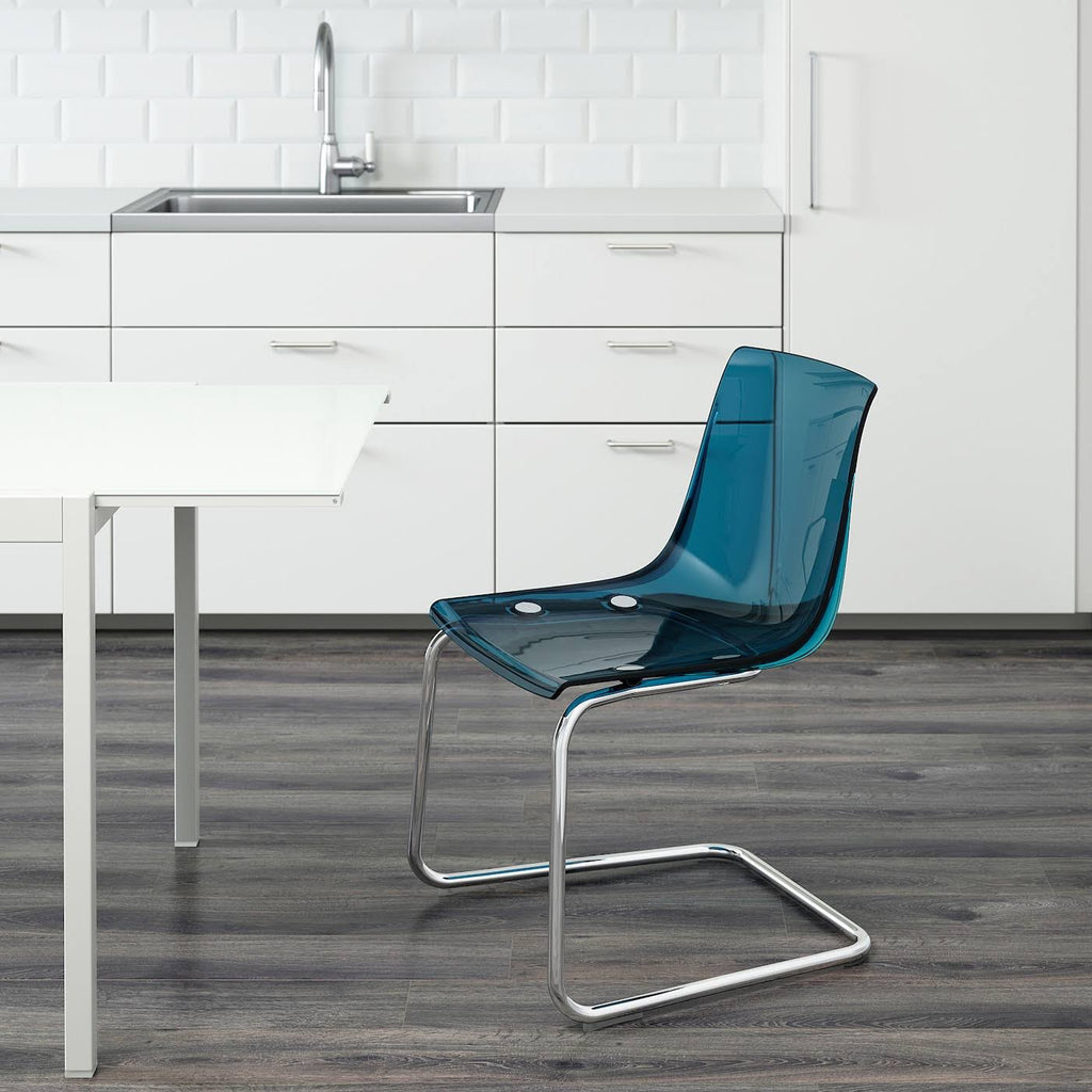 Tobias Chair, Blue/Chrome Plated Z8290