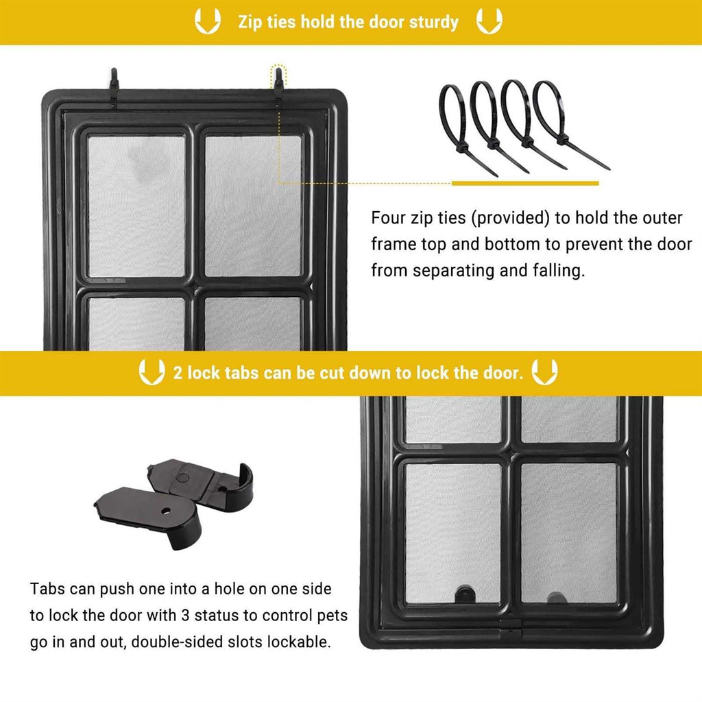 Pet Door for Screen Door Sliding, Lockable, 12 x 16 inches P367766