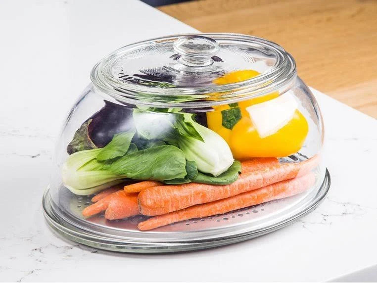 VeggiDome: Glass Tabletop Produce Saver