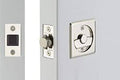 Emtek 2135US15 Square Tubular Privacy Pocket Door Lock Satin Nickel