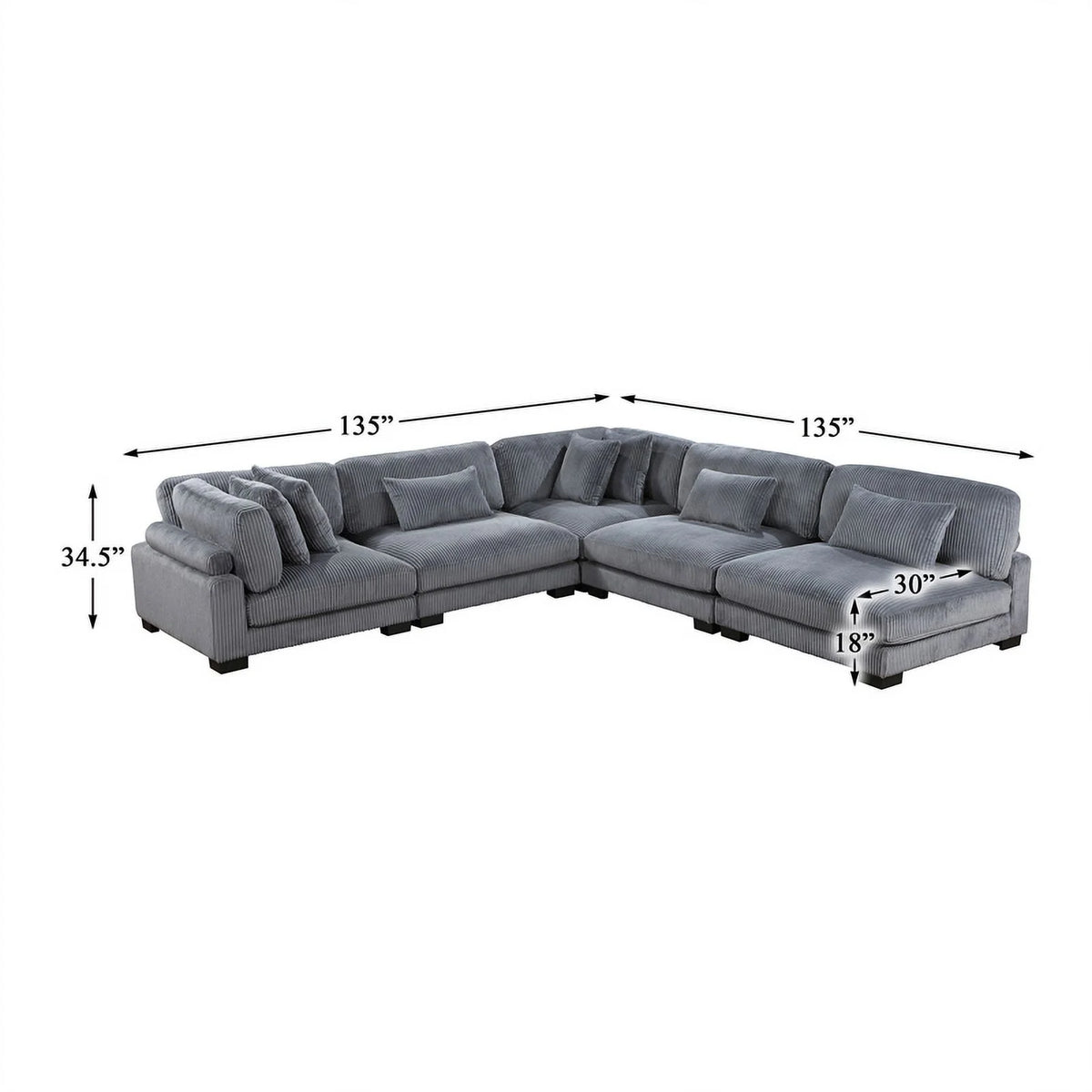 Modular Sectional Sofa in Gray E456