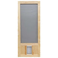 Screen Tight 36 in. x 80 in. Chesapeake Series Reversible Wood Screen Door with Medium Pet Flap - Pet Supplies online store