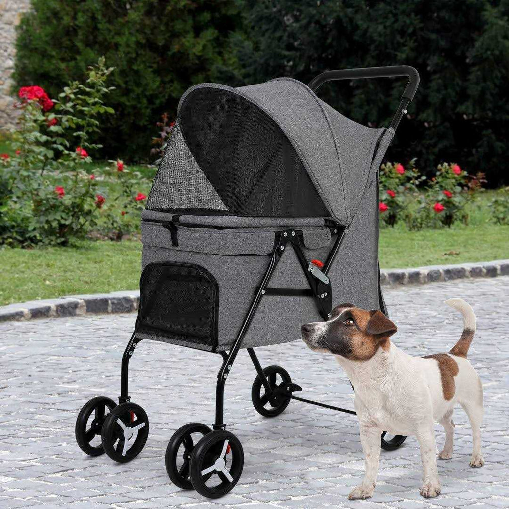 Mesh Foldable Pet Stroller for Travel and Shopping X385789
