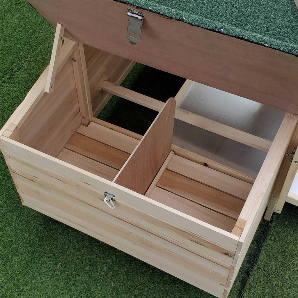 Wooden Chicken Coop with Nesting Box and Removable Tray A121732