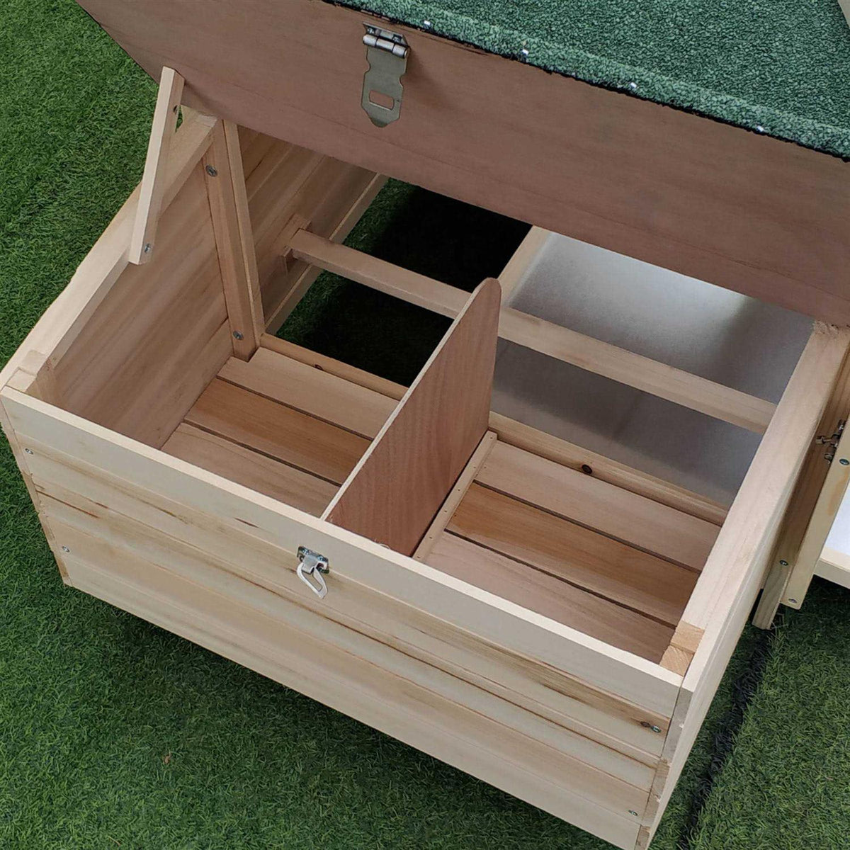 Wooden Chicken Coop with Nesting Box and Removable Tray A121732