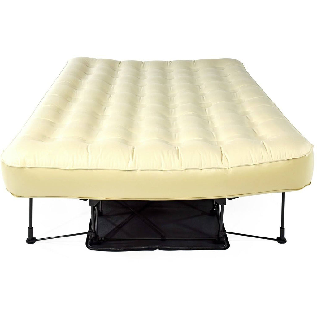 Queen Air Mattress with Frame, Self Inflatable, Blow Up Bed M29557