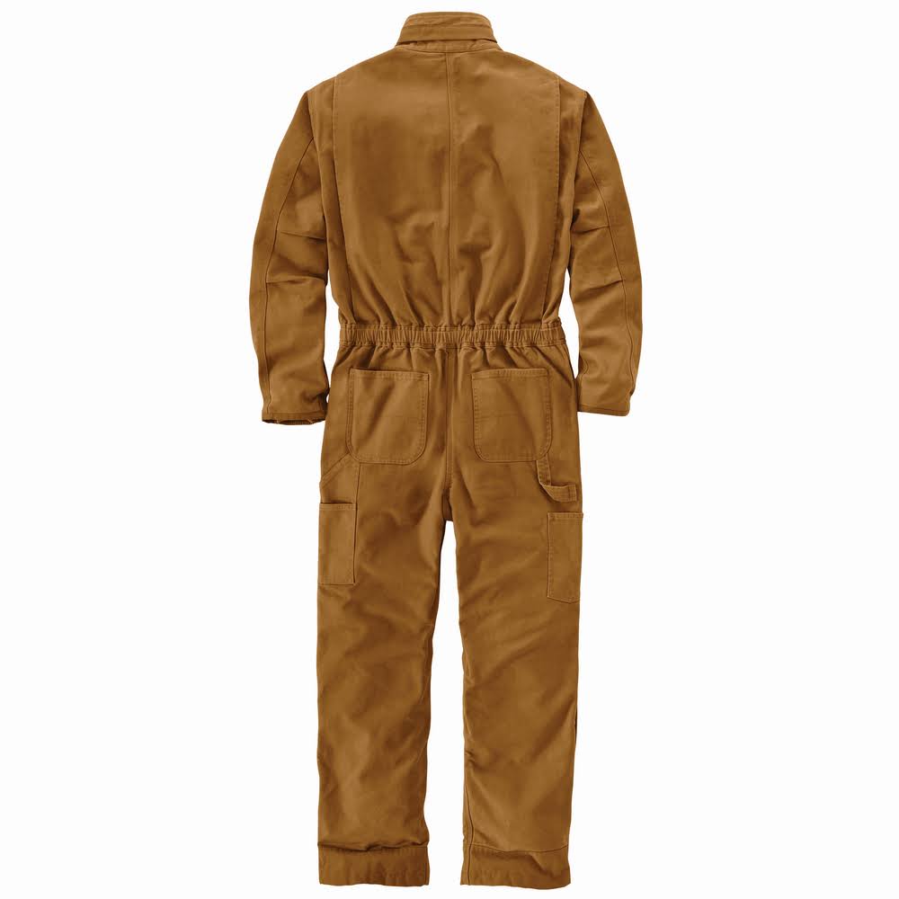 Washed Duck Insulated Coverall Brown Large D1095