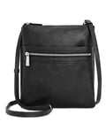 Giani Bernini Triple-Zip Pebble Leather Dasher Crossbody Black/Silver