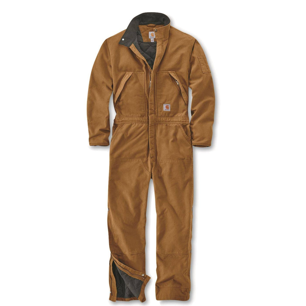 Washed Duck Insulated Coverall Brown Large D1095