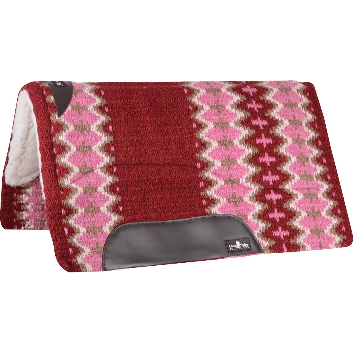 Wool Top Saddle Pad 32x34 Navy Ivory E404527