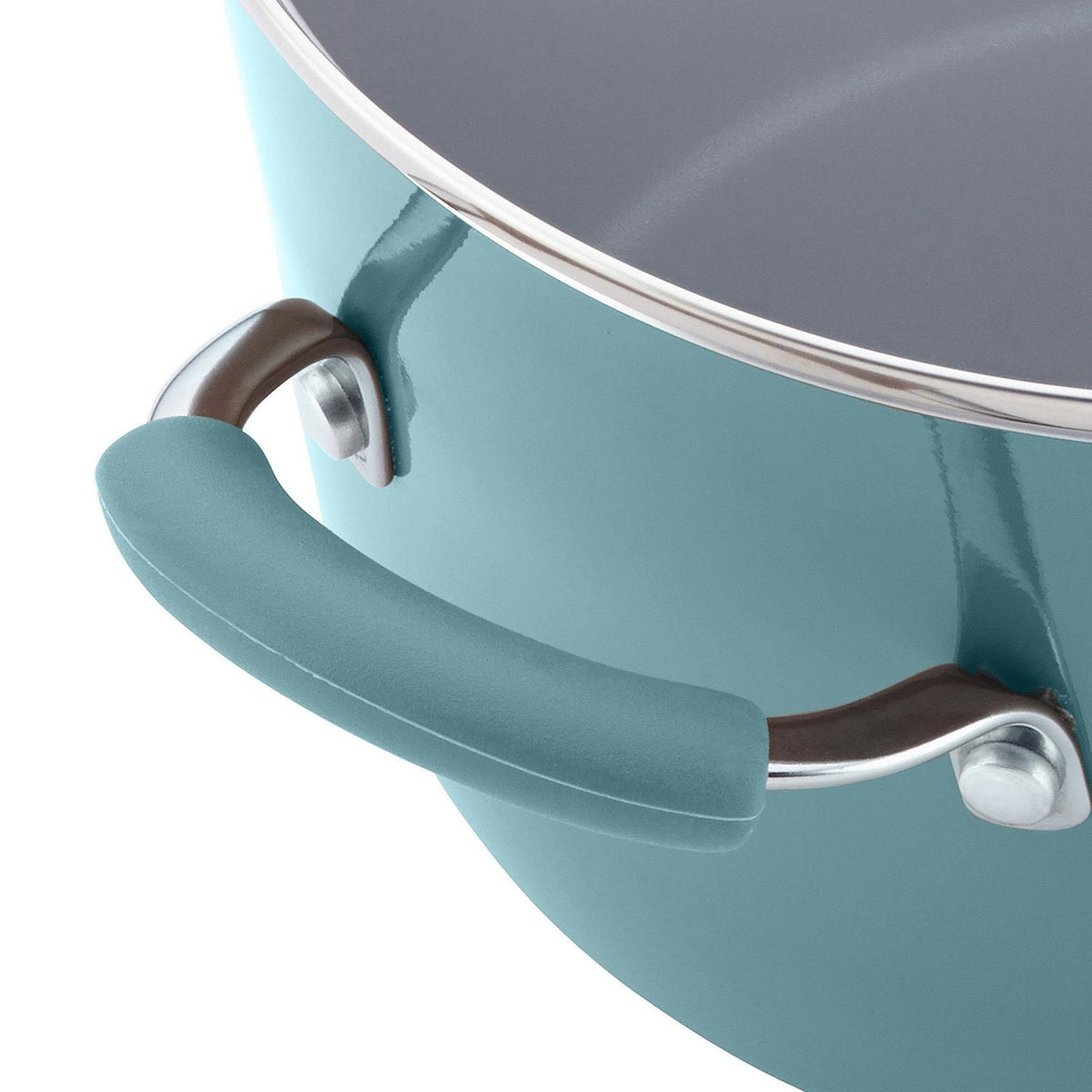 Hard Enamel Nonstick 8-Quart Covered Oval Pasta Pot with Pour Spout J7426