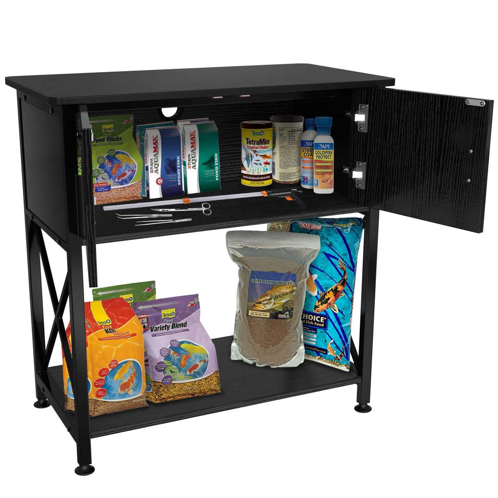 Fish Tank Stand Metal Aquarium Stand for 20 Gallon Long with Storage C373